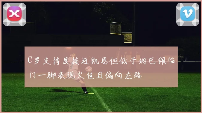C罗支持度接近凯恩但低于姆巴佩临门一脚表现欠佳且偏向左路